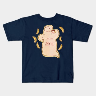 A manatee sipping banana tea Kids T-Shirt